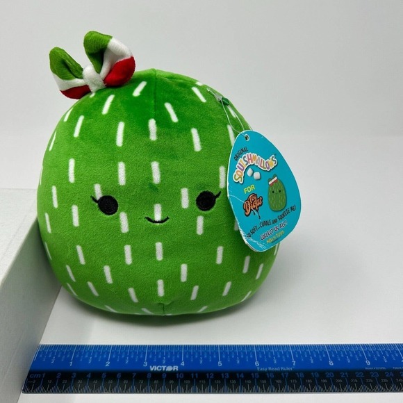 Maritza The Cactus Squishmallow Mexico Bow Tie Green Red White New Kellytoy 7" - Picture 14 of 14
